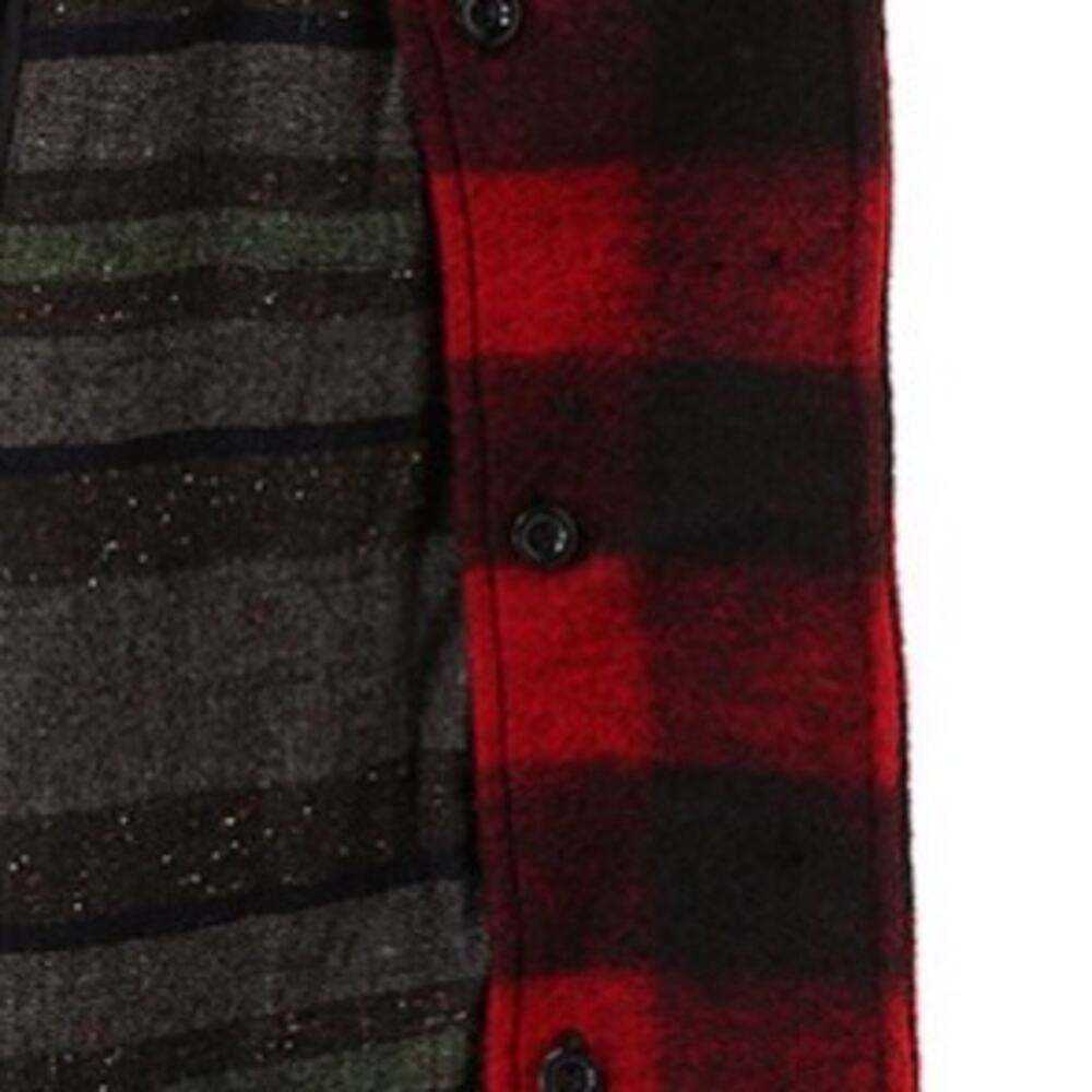 Diesel Plaid Coat Red Black Plaid Flannel Women's Sz L NWT $875 - Picture 2 of 11